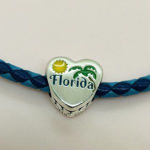 Florida Charm Heart Charm USA Charm Travel Charm Travel Themed Charm